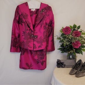 Lily & Taylor Fuschia 3-Piece Skirt Suit-Women Size 18